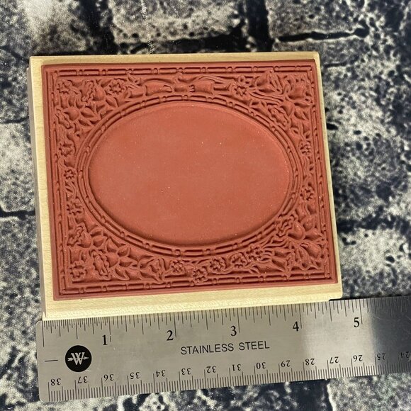 Great Impressions Flowers Oval Opening Roses Frame Rubber Stamp K25 - Picture 7 of 8